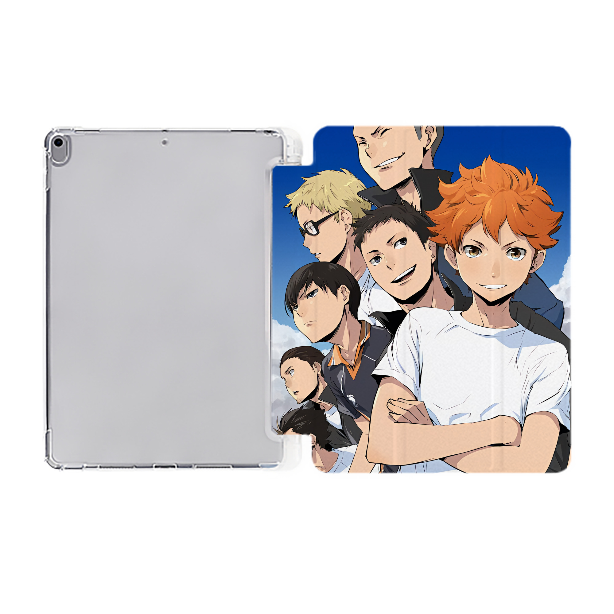 （画像用） ハイキュー!! Haikyu!! IPad ケース ペン収納付き 三つ折りスタンド PUレザー×シリコン 対応機種9.5/10.5/10.9インチ